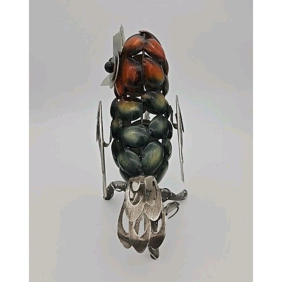 Metal Owl Figurine Sculpture Whimsical Garden Art Decor - Picture 2 of 6